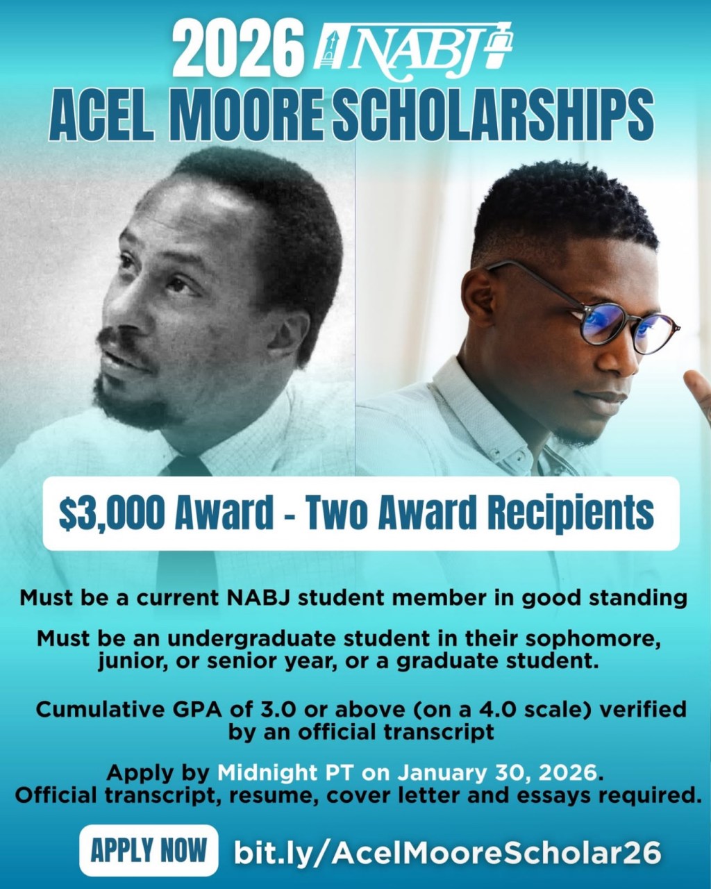 2026 NABJ Acel Moore Scholarships: Apply Now for&nbsp;$3,000