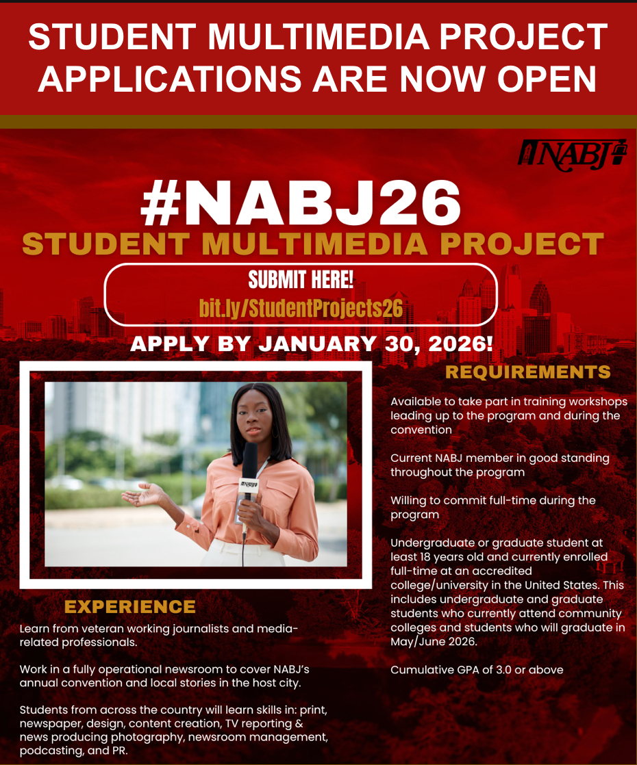 Applications Now Open for #NABJ2026 Students Multimedia&nbsp;Projects